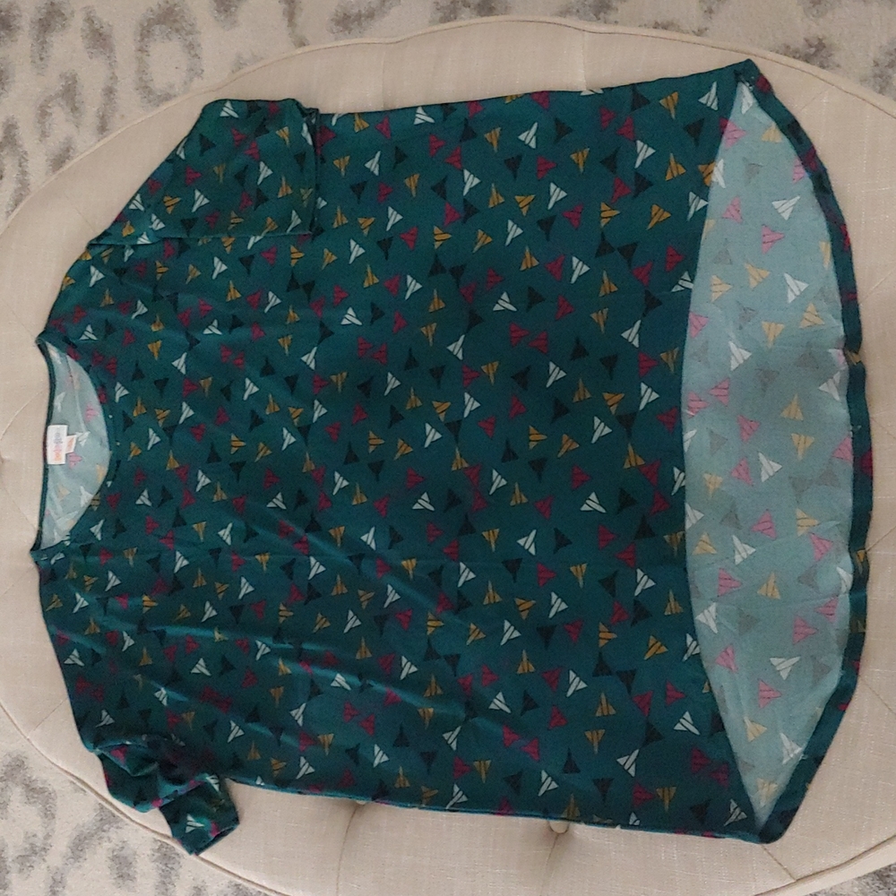 5/$25 Lularoe Irma Tunic Top Shirt XS Airplanes Arrows